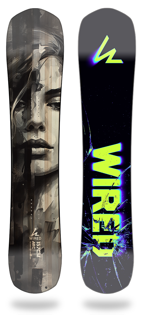 ARC Series Snowboard with wide nose and multi-camber profile, designed for all-mountain performance.