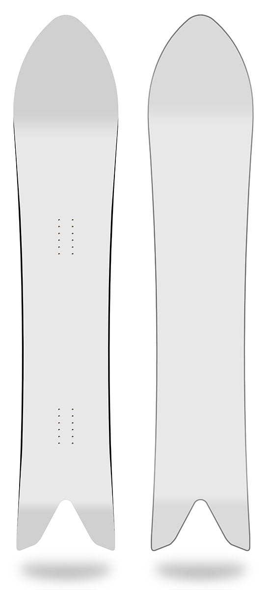 Chase Custom Snowboard designed for powder riding with custom artwork.