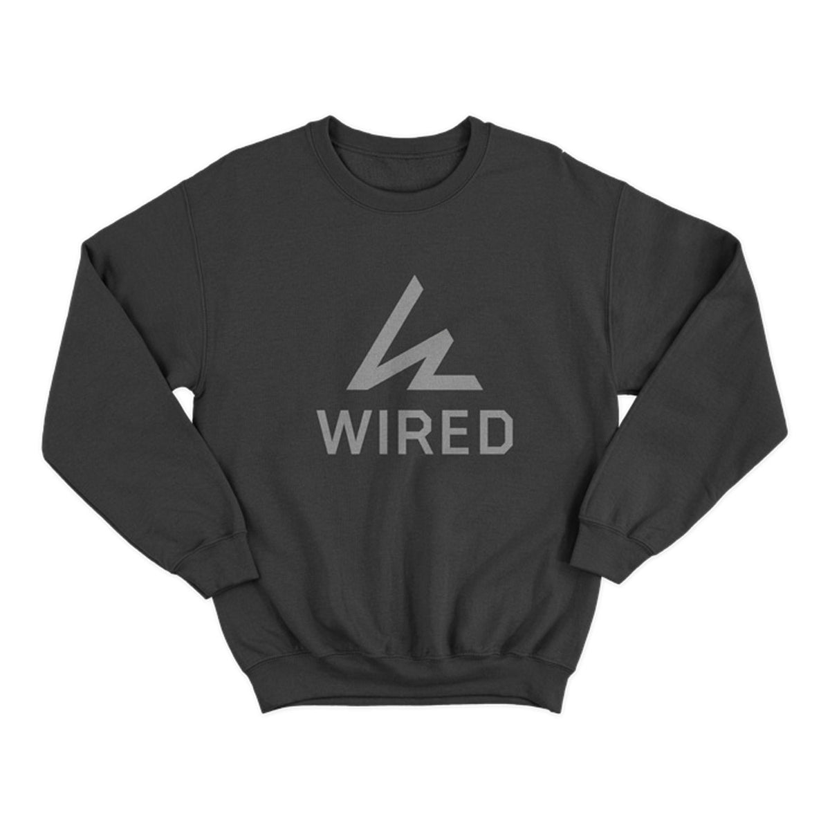 Wired Crewneck Sweatshirt in black with embroidered Wired Snowboards logo.