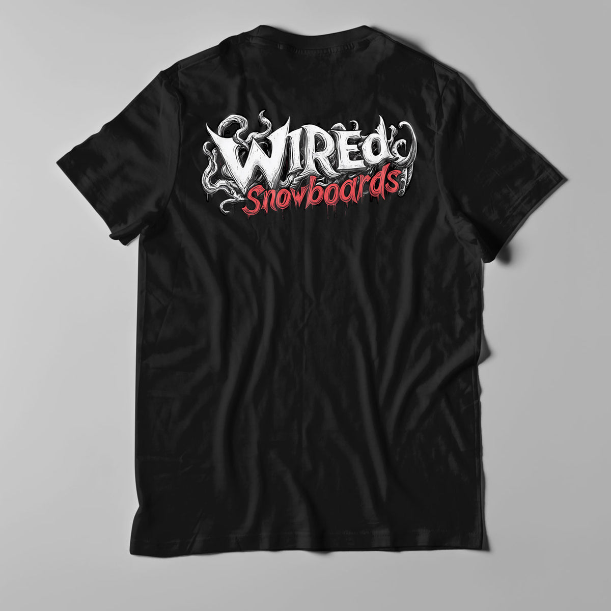 Wired &#39;DOODLE&#39; T-Shirt showcasing hand-drawn logo design on black cotton fabric.