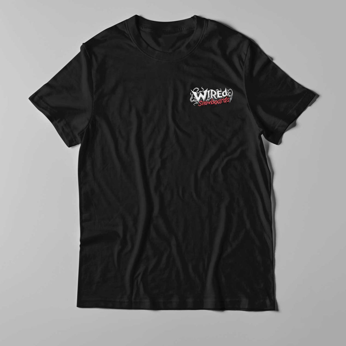 Wired &#39;DOODLE&#39; T-Shirt showcasing hand-drawn logo design on black cotton fabric.