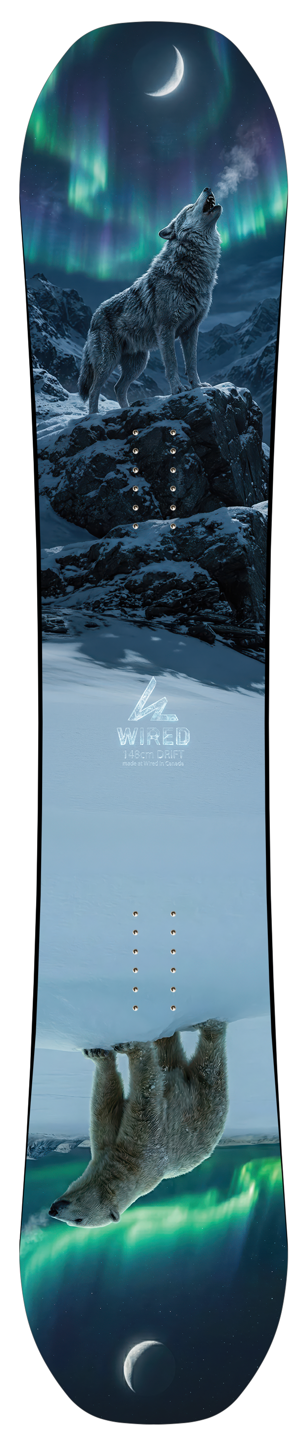 Northern Lights, Built One-of-One custom snowboard topsheet