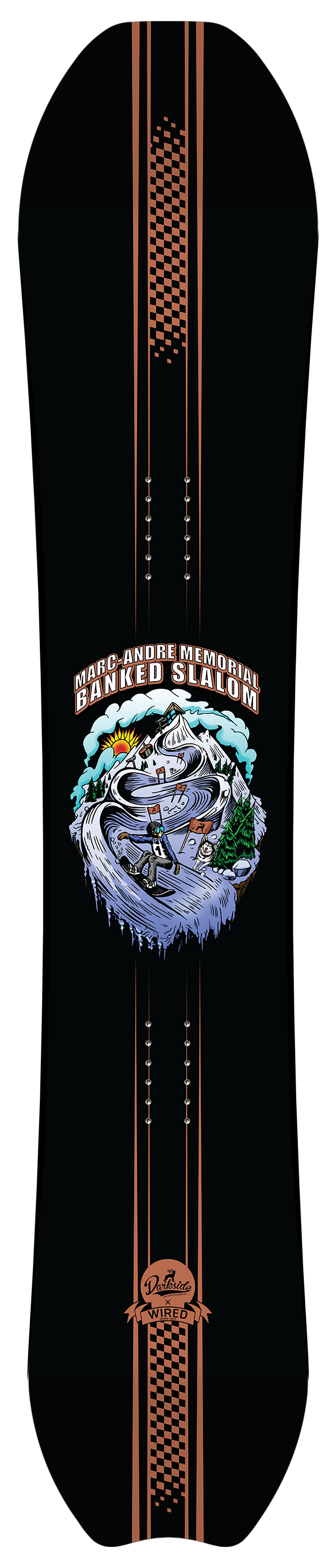 Built for the Marc-Andre Memorial custom snowboard topsheet