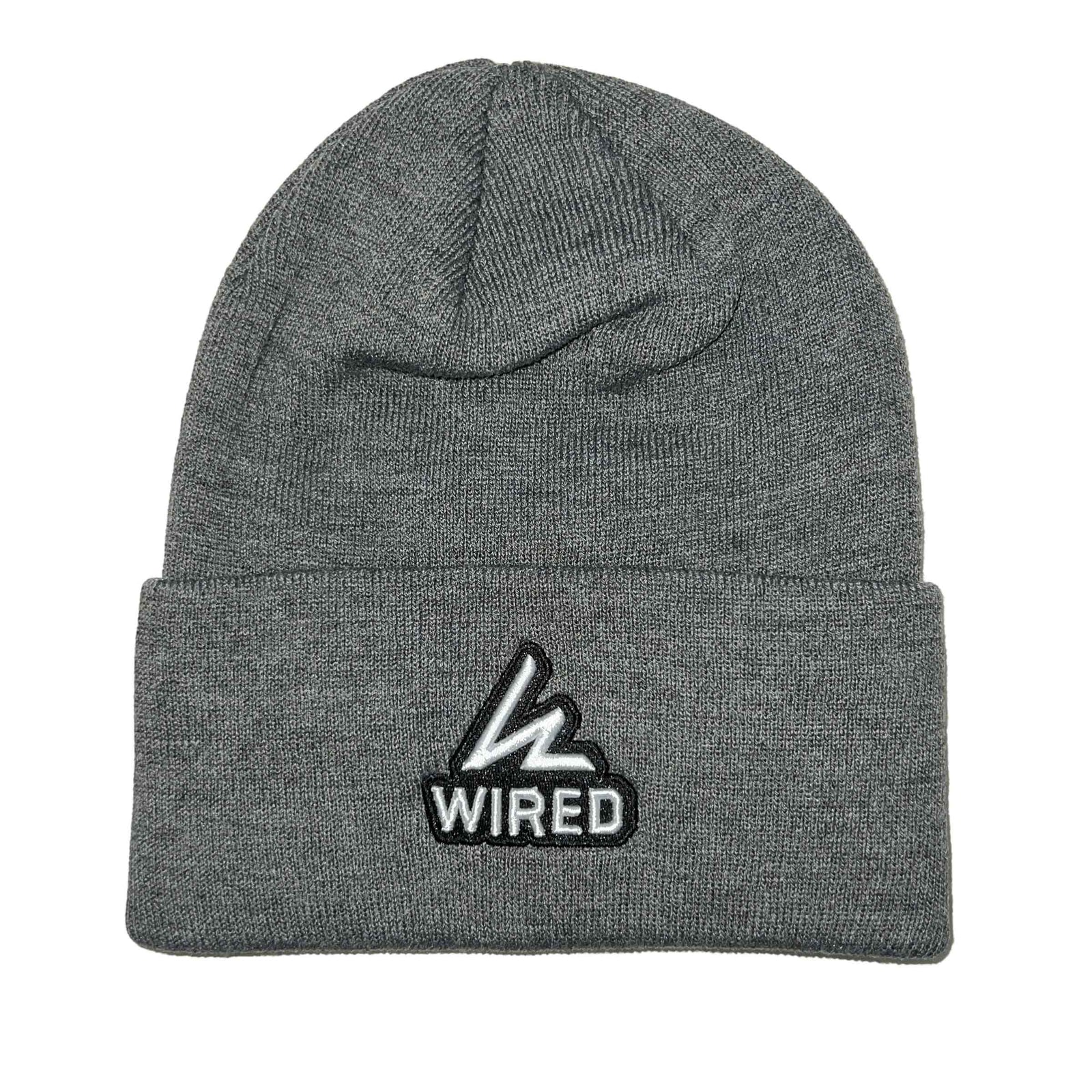 Wired Beanie Toque in black with woven Wired Snowboards logo patch.